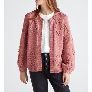 Lucky brand bobble knit cardigan wool blend large